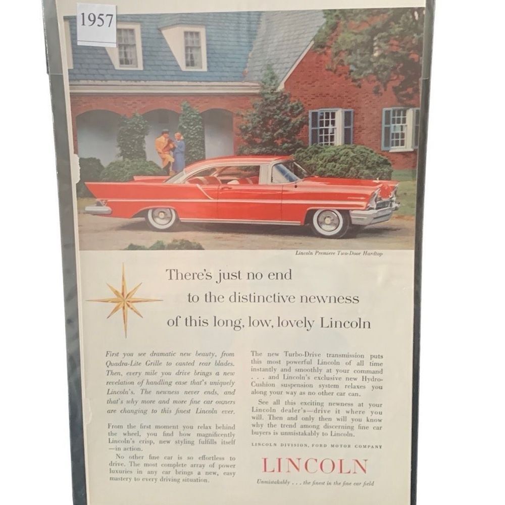Vintage 1957 Lincoln Premier Two Door Hardtop Ad Advertisment